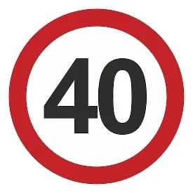 Печатная наклейка - «40» в красном круге, ограничение скорости, для авто
