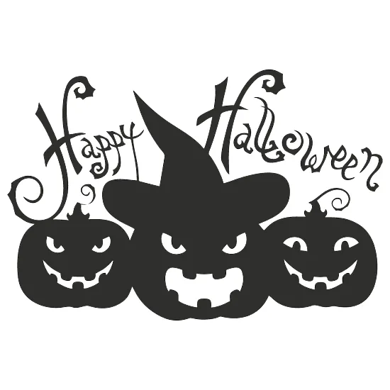 Вінілова наклейка — Happy Halloween 🎃 Гарбузи