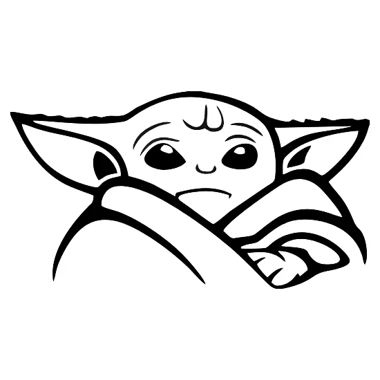 Вінілова наклейка на авто — Baby Yoda / Малюк Йода