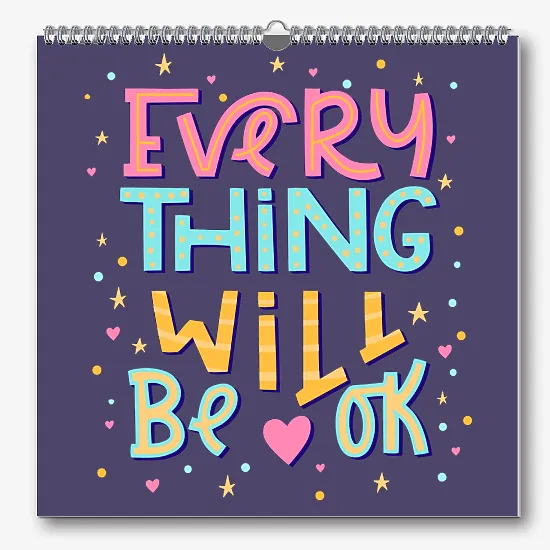 Позитивный квадратный настенный календарь