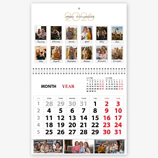 Шаблон настенного квартального календаря «Наша семья»