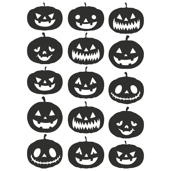 Набір вінілових наклейок – Гарбузи на Хелловін 🎃 Halloween Pumpkins