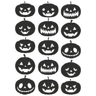 Набор виниловых наклеек – Тыквы на Хэллоуин 🎃 Halloween Pumpkins