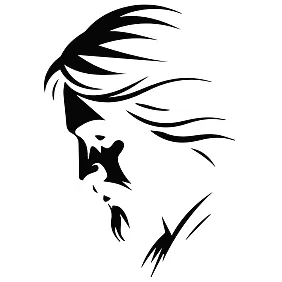 Вінілова наклейка — профіль Ісуса Христа, силует, образ віри