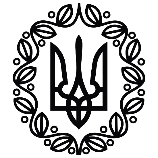 Наклейка на авто — Герб УНР (Тризуб) | Виниловая резка