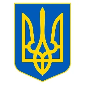 Печатная наклейка - Герб Украины, желто-голубой, для авто