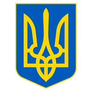 Печатная наклейка - Герб Украины, желто-голубой, для авто