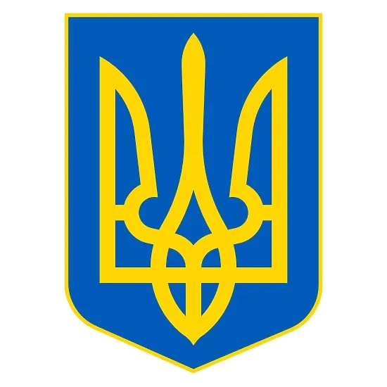 Печатная наклейка - Герб Украины, желто-голубой, для авто