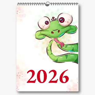 Шаблон семейного календаря со змеей