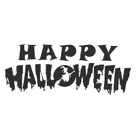 Виниловая наклейка – Happy Halloween со шрифтом и ведьмой 🎃🧙‍♀️