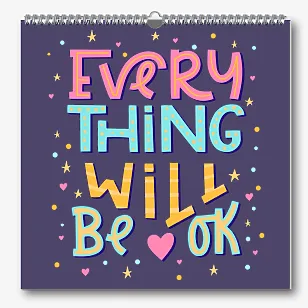 Позитивний квадратний настінний календар