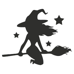 Вінілова наклейка — Відьма в польоті