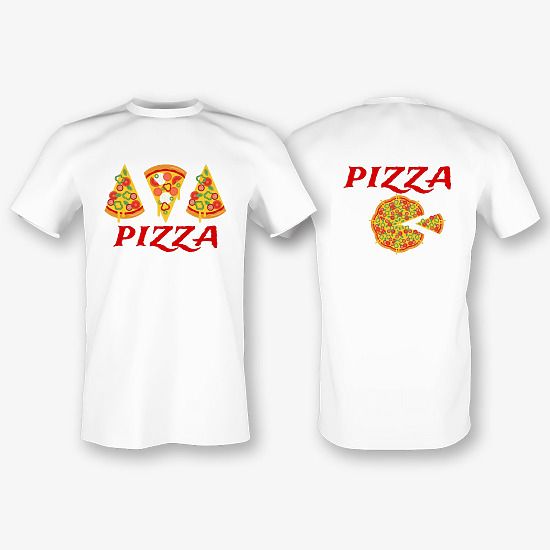 Шаблон футболки з принтом піци