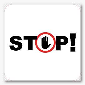 Безкоштовний шаблон квадратної наклейки "Stop"