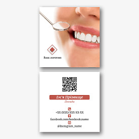 Безкоштовний квадратний шаблон візитки для стоматолога