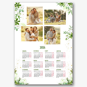 Шаблон календаря 'Наша Семья' для настенного календаря