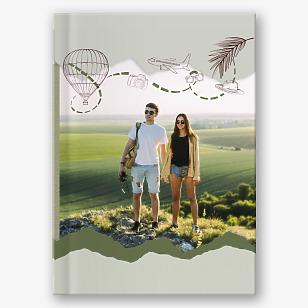 Шаблон фотокниги в твердой обложке для сохранения воспоминаний о путешествиях - Путешествия в стильном дизайне