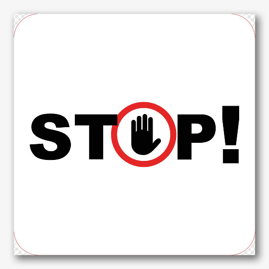 Бесплатный шаблон квадратной наклейки "Stop" бесплатный шаблон квадратной наклейки "Stop"