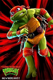 Купить крутой яркий постер из мультфильма "Teenage Mutant Ninja Turtles: Mutant Mayhem" с Рафаэлем - Черепашки-ниндзя на постере