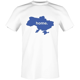 Принт на футболку Оптимистичный - Карта Украины и HOME Родной дом