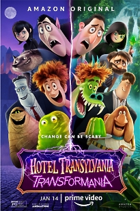 Купить фиолетовый кино арт постер Монстры на каникулах: Трансформания (Hotel Transylvania Transformania)