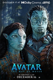  Постер киносериала "Avatar: Путь воды" - Клифф Кертис (Цирея) в крупном плане.