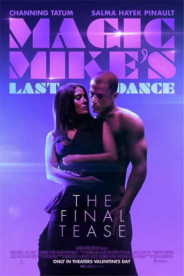 Купить фиолетовый постер с обложкой фильма "Супер Майк: Последний танец" с Сальмой Хайек и Ченнингом Татумом