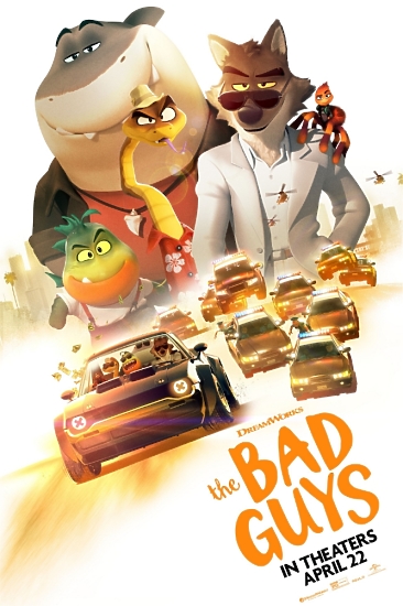 Яскравий постер мультфільму "Погані хлопці" (The Bad Guys)