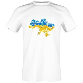 Футболка 'Карта України в жовто-синіх квітах