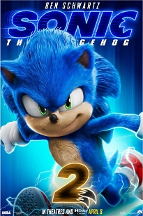 Купить яркий синий постер Ежа Соника 2 в главной роли из Sonic the Hedgehog 2 - захватывающие приключения для фанатов мультфильма и видеоигры