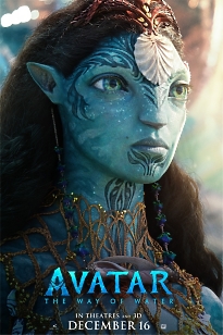 Постер киносериала "Avatar: Путь воды" - Клифф Кертис в крупном плане.