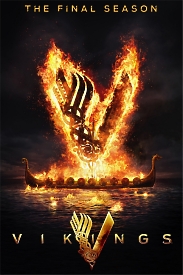 Постер киносериала "Викинги: Вальгалла" - Эпический постер галеры с огнем