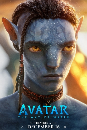Постер кіносеріалу "Avatar: Шлях води" - Ло'ак у крупному плані.