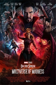 Купити постер "Doctor Strange: Multiverse of Madness" - яскравий червоний чорний дизайн з усіма персонажами