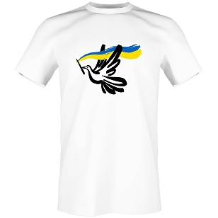 Футболка з принтом голуба миру та прапором України